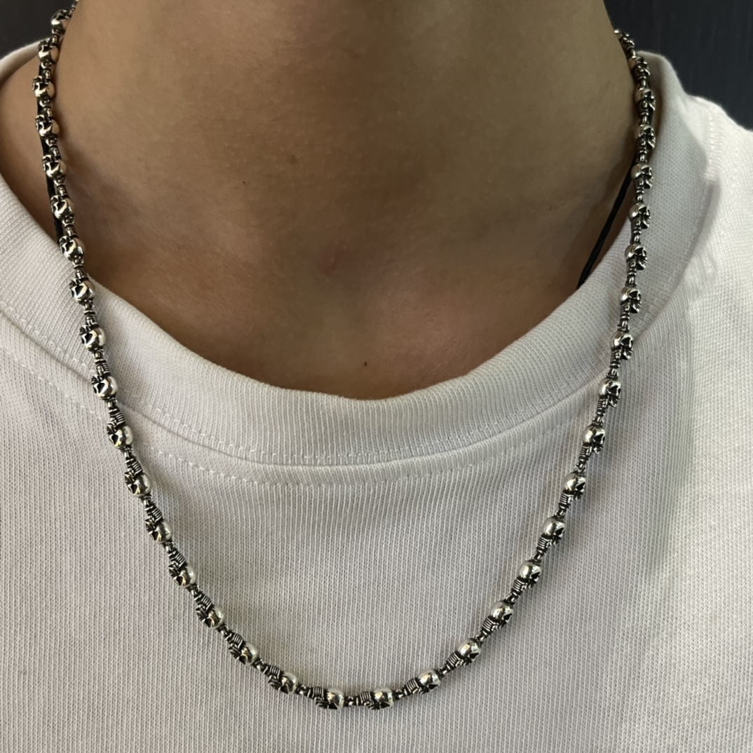 Chrome Hearts 新品上架𝗖𝗵𝗿𝗼𝗺𝗲 𝗛𝗲𝗮𝗿𝘁𝘀 克罗心桃心骷髅头项链