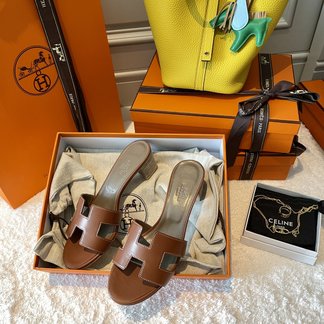 Hermes Shoes High Heel Pumps Brown Coffee Color Sewing Summer Collection