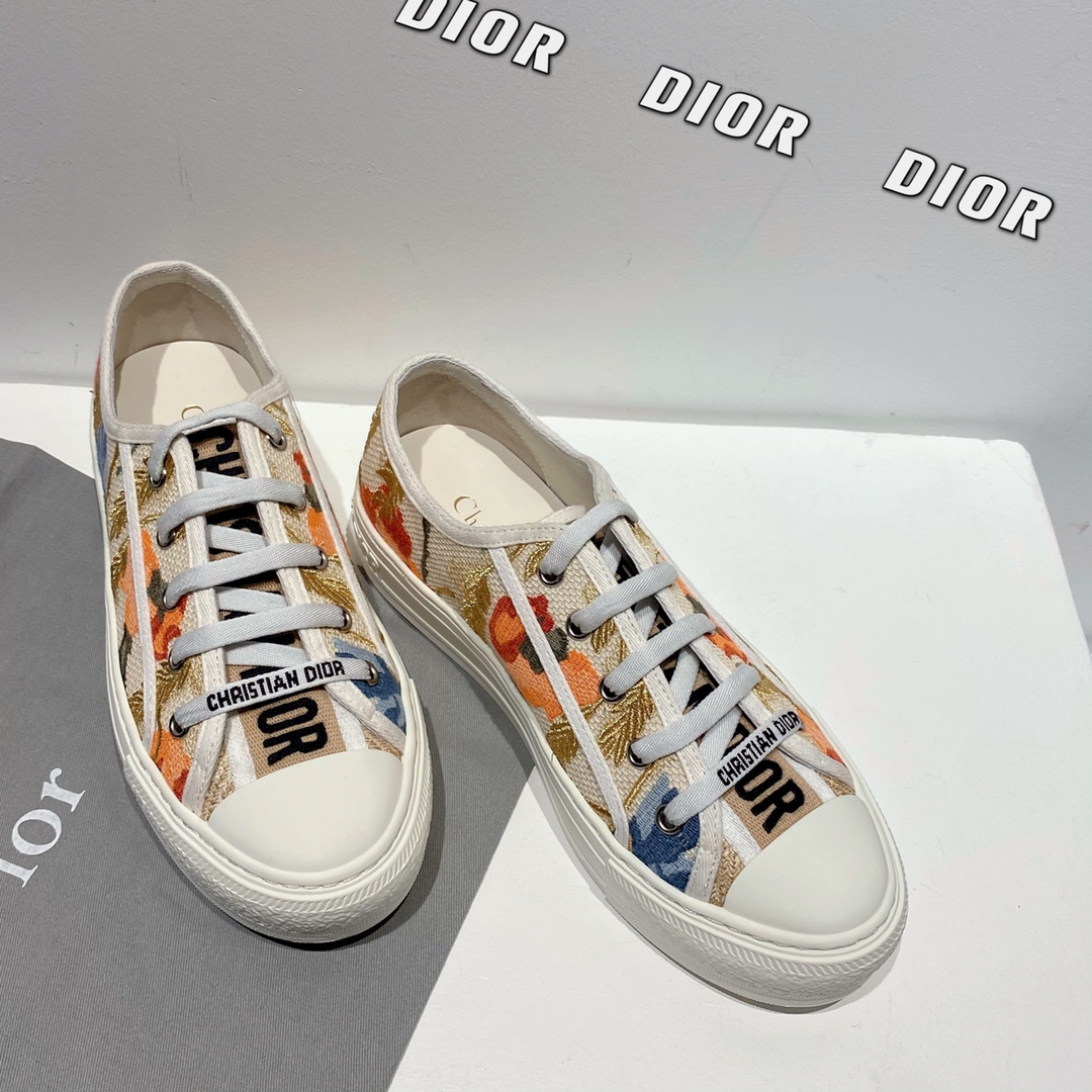Dior 2022 collection croisière nouvelle Walk'n'Dior chaussures décontractées à lacets Etoile embossé logo CD qualité top réplique
