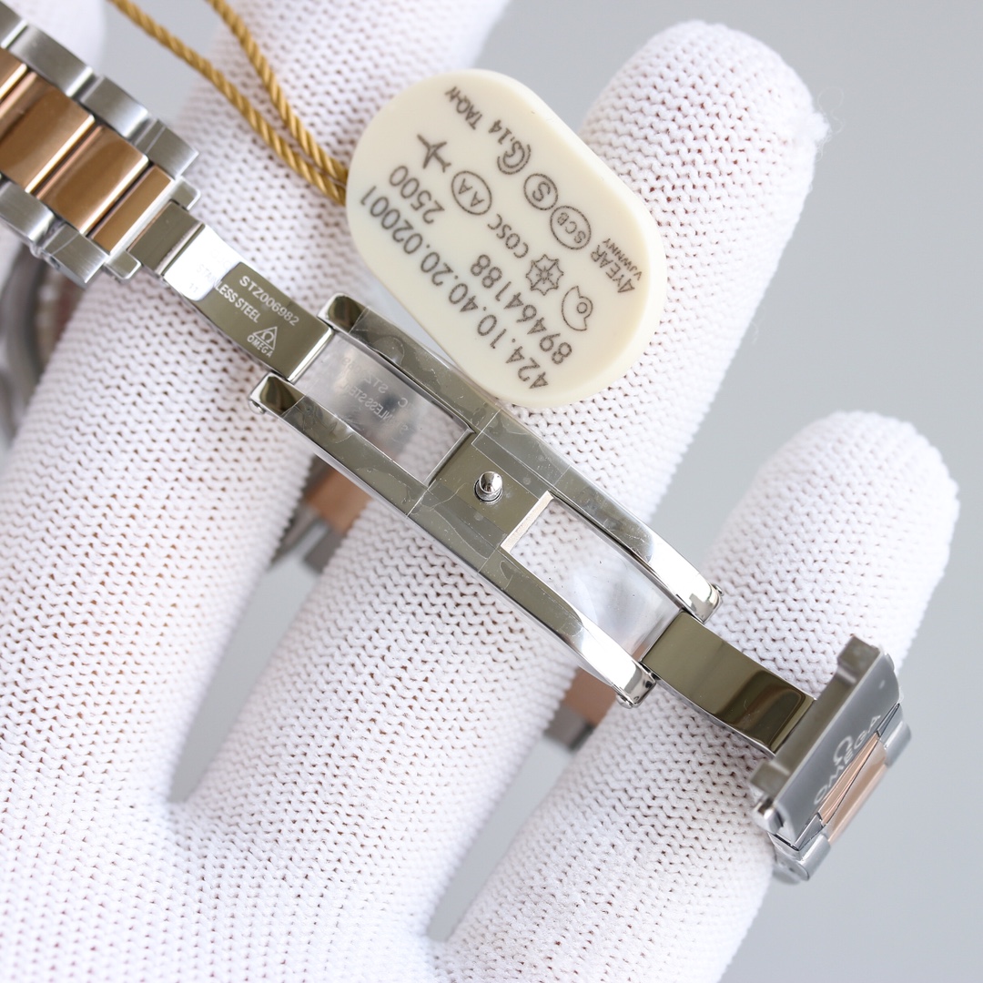 “White Crust 2415 Gold Shell Drill Omega AP5 Seahorse 34mm Watch – Perfect Gift for Girls” - 图片 9