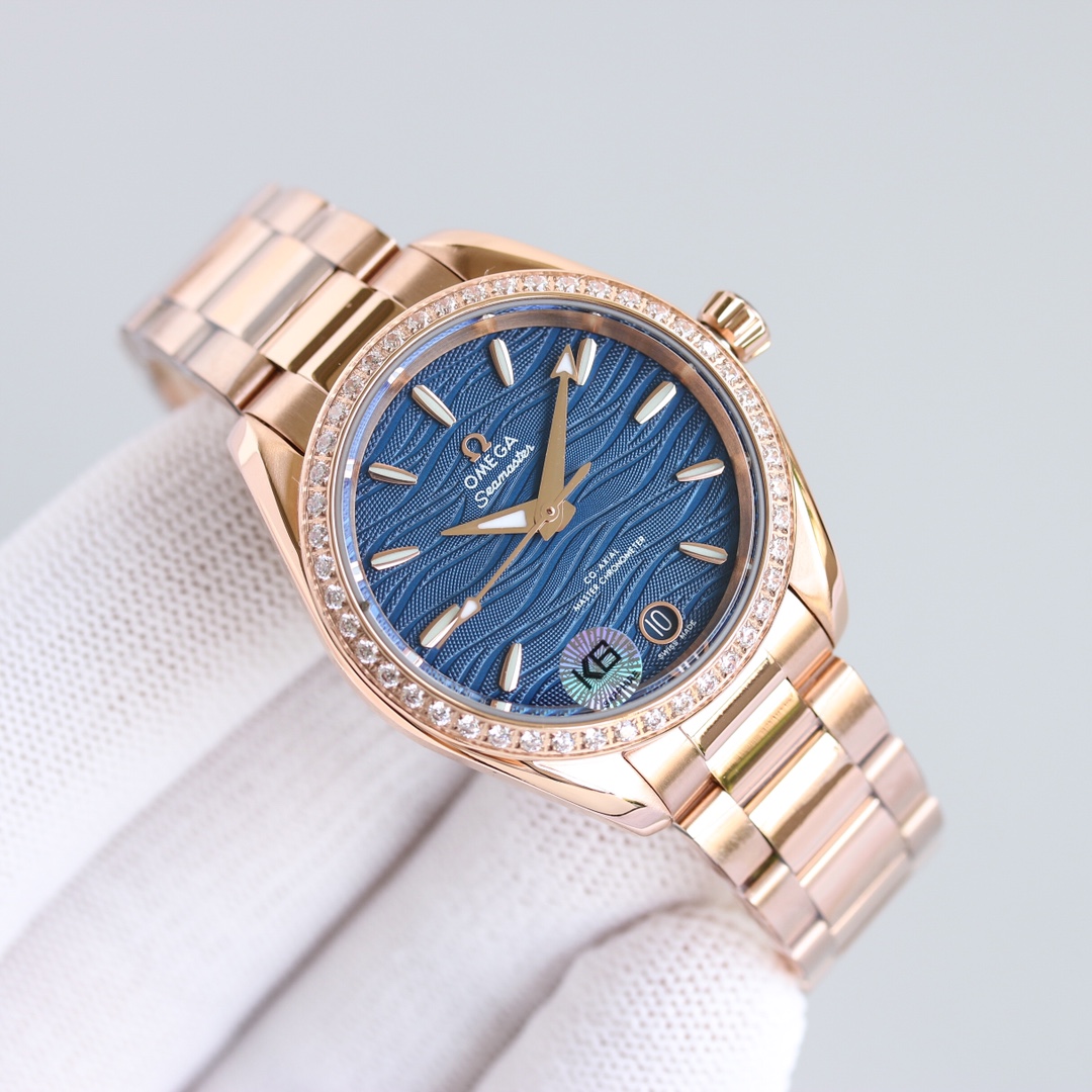 “Omega OMEGA AP5 Seahorse Series 34mm Gold Shell Drill Watch – VS Robotic Timepiece Gift” - 图片 8