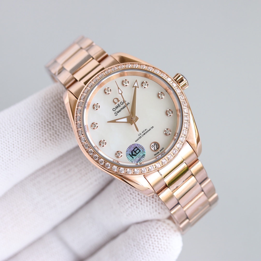 “Omega OMEGA AP5 Seahorse Series 34mm Gold Shell Drill Watch – VS Robotic Timepiece Gift”
