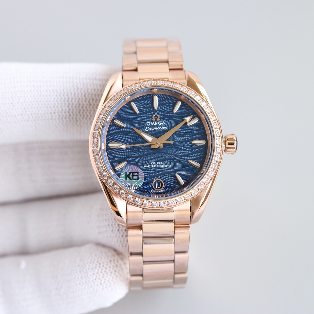 “Omega OMEGA AP5 Seahorse Series 34mm Gold Shell Drill Watch – VS Robotic Timepiece Gift” - 图片 7