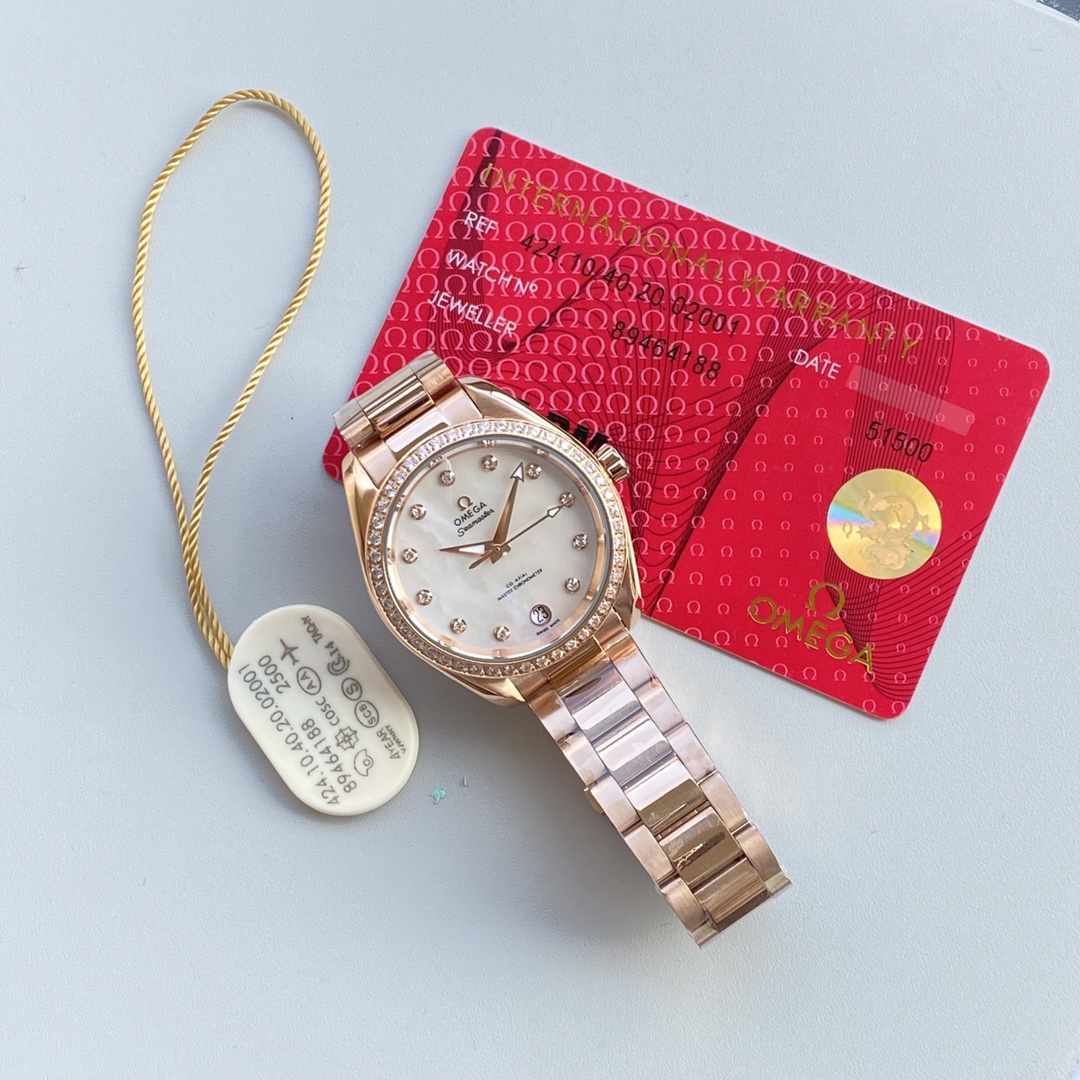 “Omega OMEGA AP5 Seahorse Series 34mm Gold Shell Drill Watch – VS Robotic Timepiece Gift” - 图片 5
