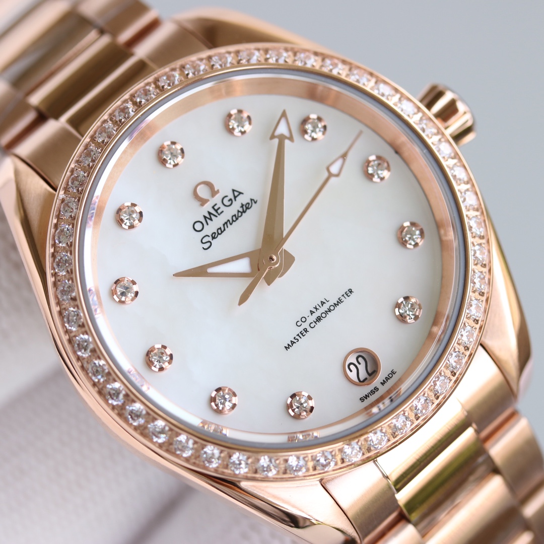 “Omega OMEGA AP5 Seahorse Series 34mm Gold Shell Drill Watch – VS Robotic Timepiece Gift” - 图片 2