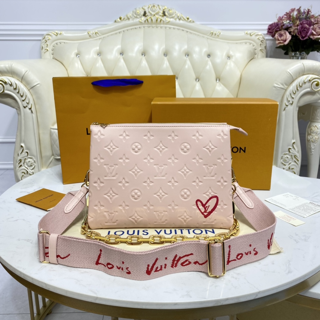 What
 Louis Vuitton LV Coussin Knockoff
 Bags Handbags Pink Fabric Sheepskin Chains