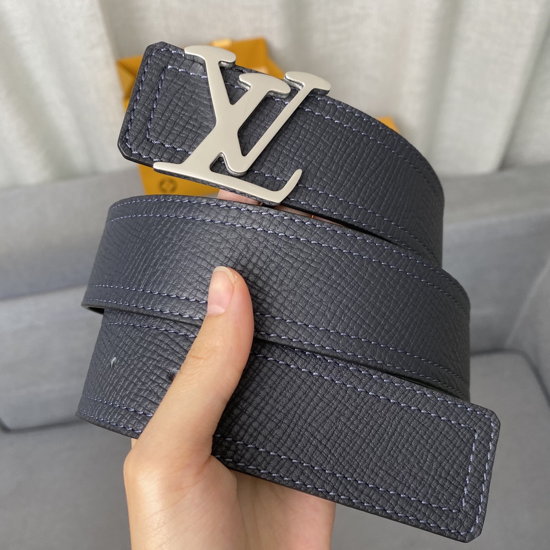 Replica US
 Louis Vuitton Belts Black Chocolate color Gold Calfskin Cowhide