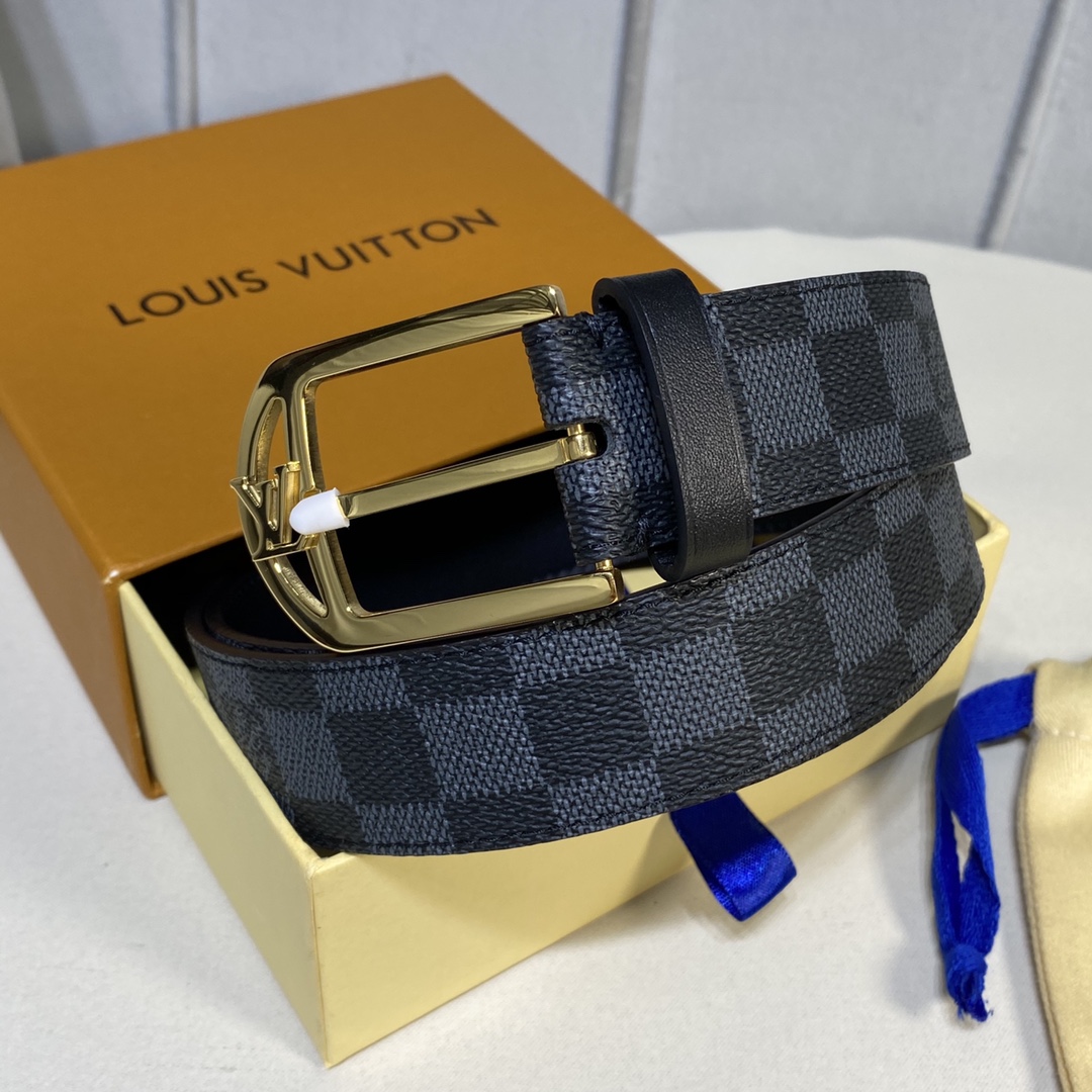 Louis Vuitton Belts Men Calfskin Canvas Cowhide