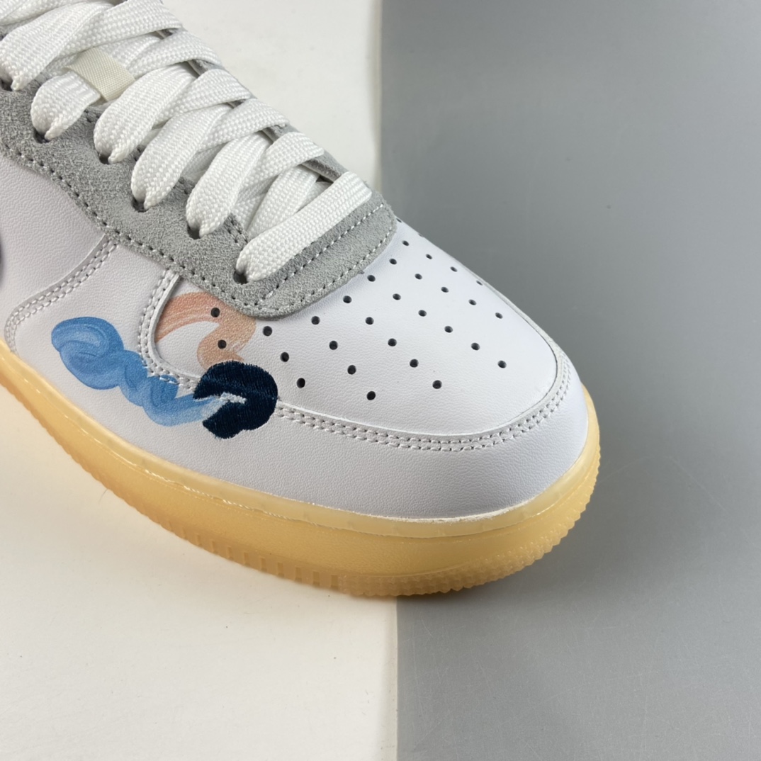 P260  Mayumi Yamase x Nk Flyleather Air Force 1 白色手绘涂鸦低帮板鞋 DB3598-100