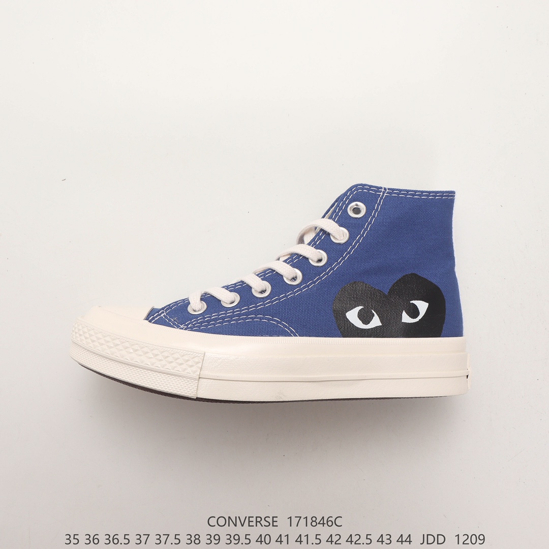 真标半码，男女鞋！ 川久保玲联乘匡威/COMME des GARÇONS PLAY x Converse Chuck Taylor All Star  1970s OX复古三星标休闲运动硫化百搭板鞋货号：171846C_莆鞋网_莆田鞋_莆田安福_电商城市场_商贸城小镇_莆鞋网