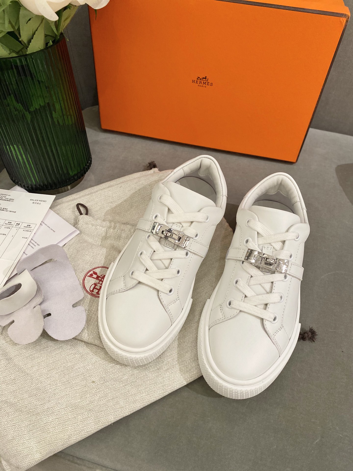 Hermes Skateboard Shoes High Quality AAA Replica
 White Low Tops