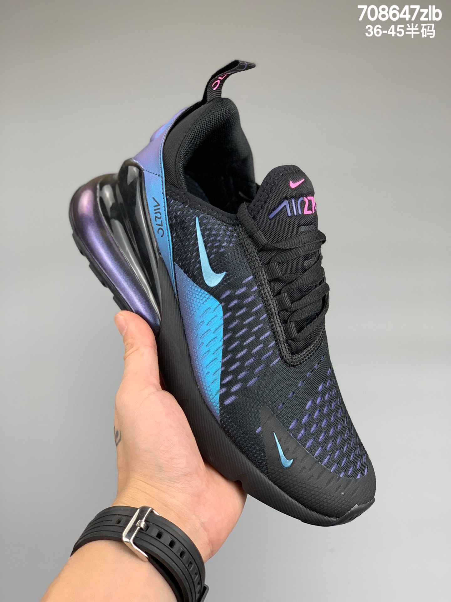  真标真气垫 耐克NIKE Air Max 270 系列后跟半掌高弹气垫休闲运动百搭慢跑鞋 尺码：36-45半码  编码：708647zlb