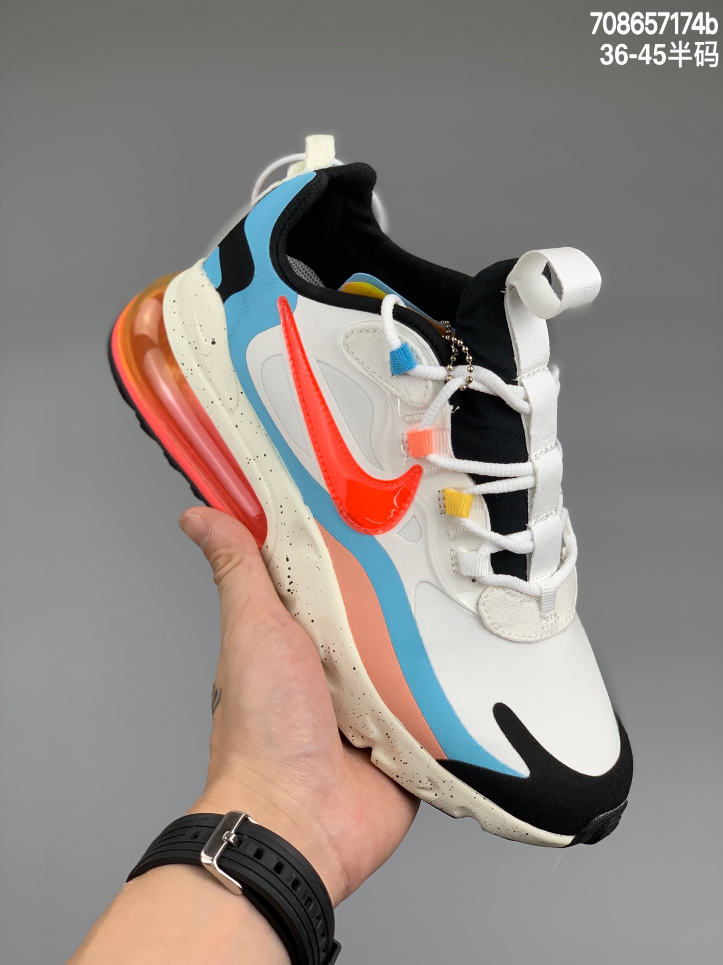 
Nike Max 270 React 混合科技半掌气垫 DD8498 161公司级品质出货 外标内置RFID芯片 区分市场先行通货 尺码：36 36.5 37.5 38 38.5 39 40 40.5 41 42 42.5 43 44 44.5 45 编码：708657174b