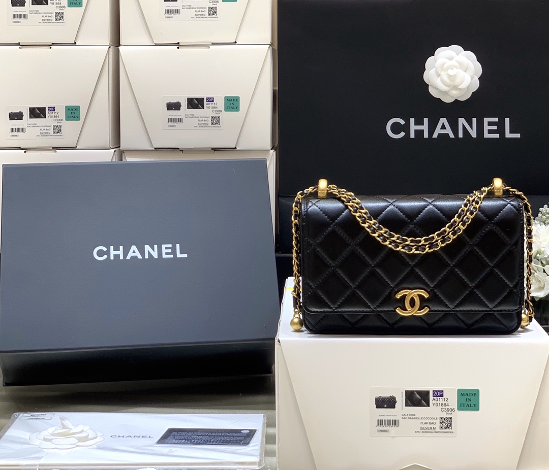 Chanel 2021早秋高级手工坊系列小金珠系列发财包 AP2289黑色