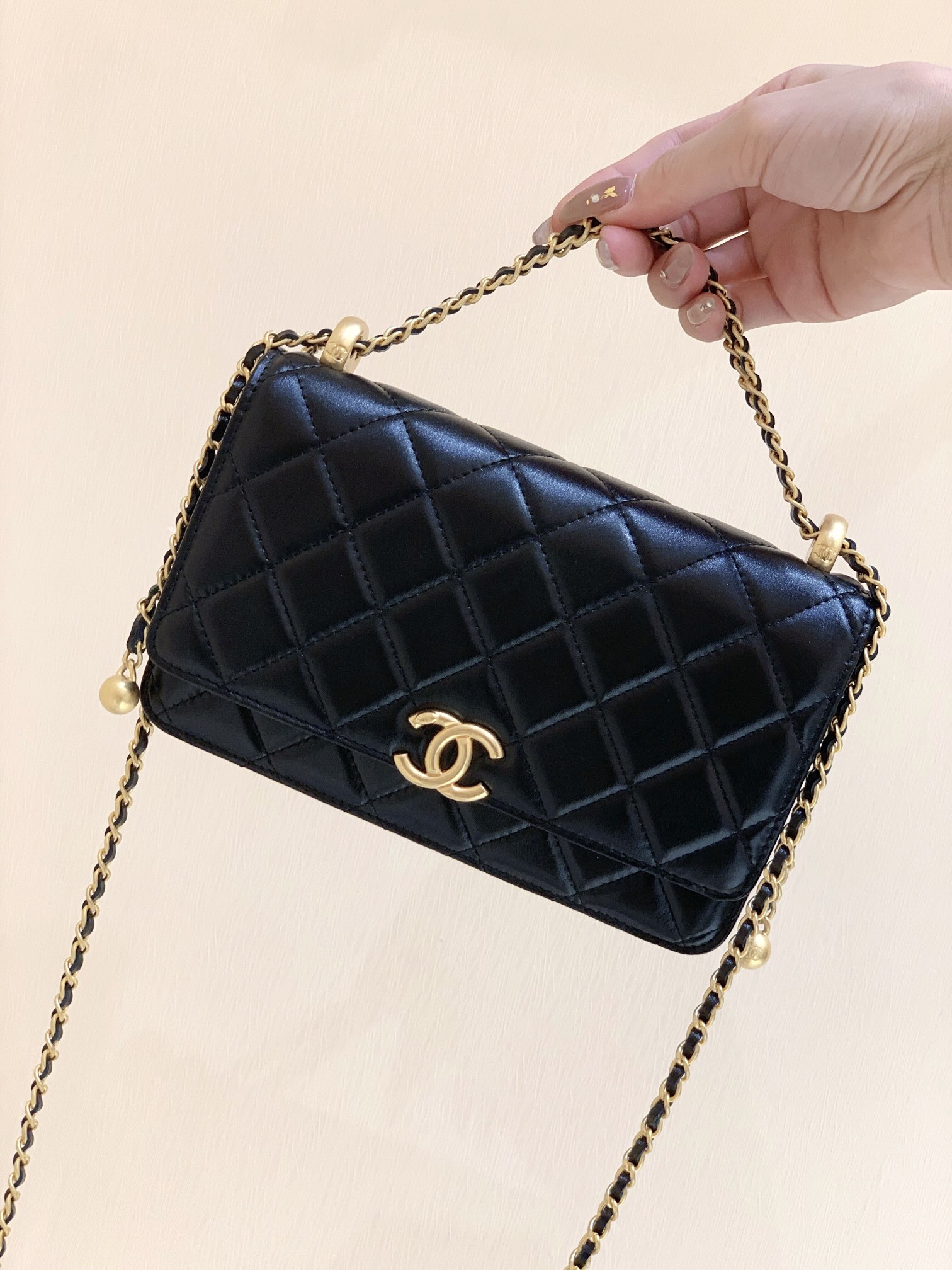 Chanel 2021早秋高级手工坊系列小金珠系列发财包 AP2289黑色