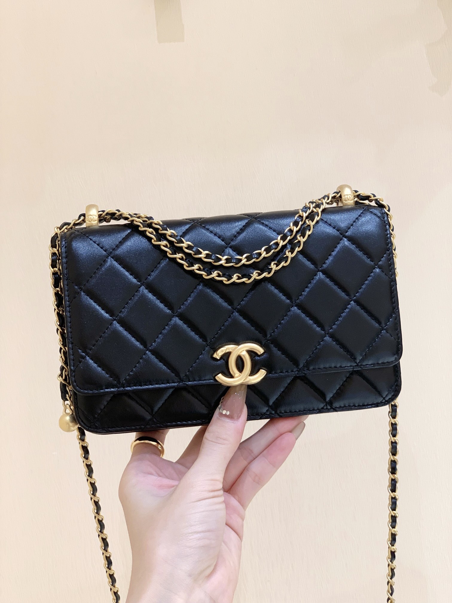 Chanel 2021早秋高级手工坊系列小金珠系列发财包 AP2289黑色