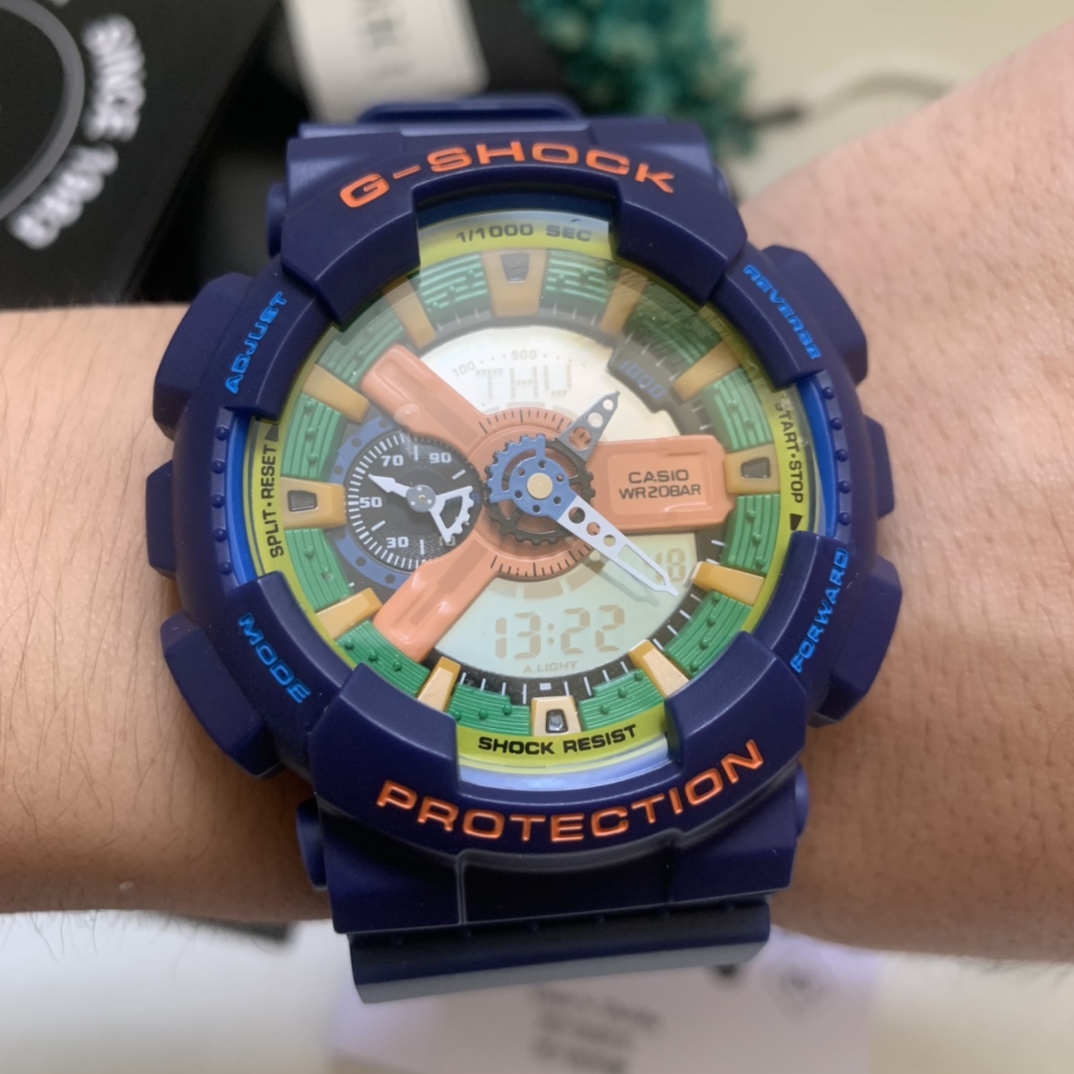 Casio envío incluido, serie ga-110 azul bloque, fotos reales