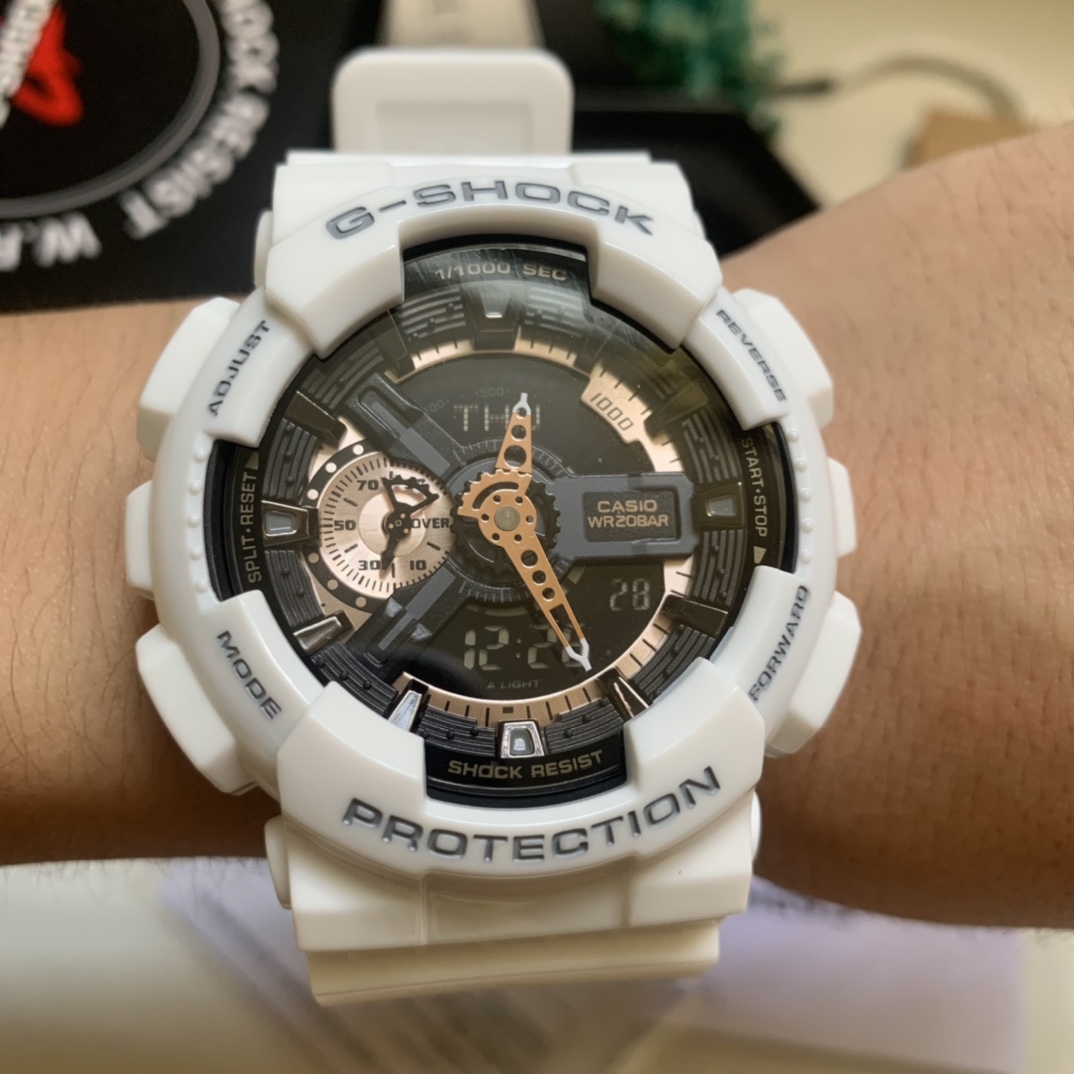 Casio generación envío gratis serie ga-110 blanco rosa dorado grande fotos reales