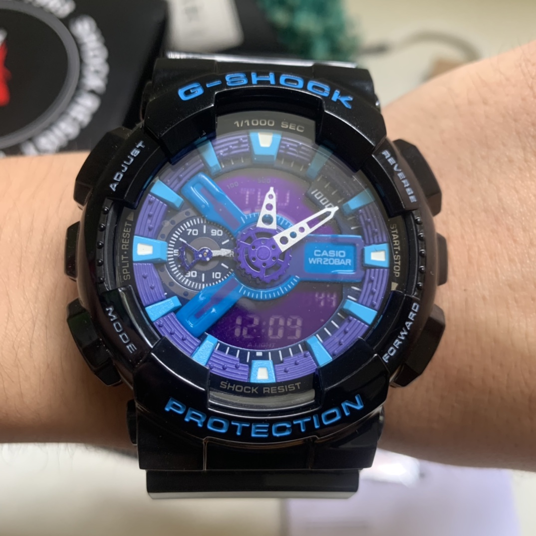 Casio envío gratis serie ga-110 negro y morado grande foto real