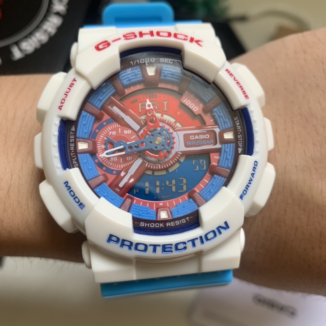 Casio envío incluido serie ga-110 capitán América antiguo foto real
