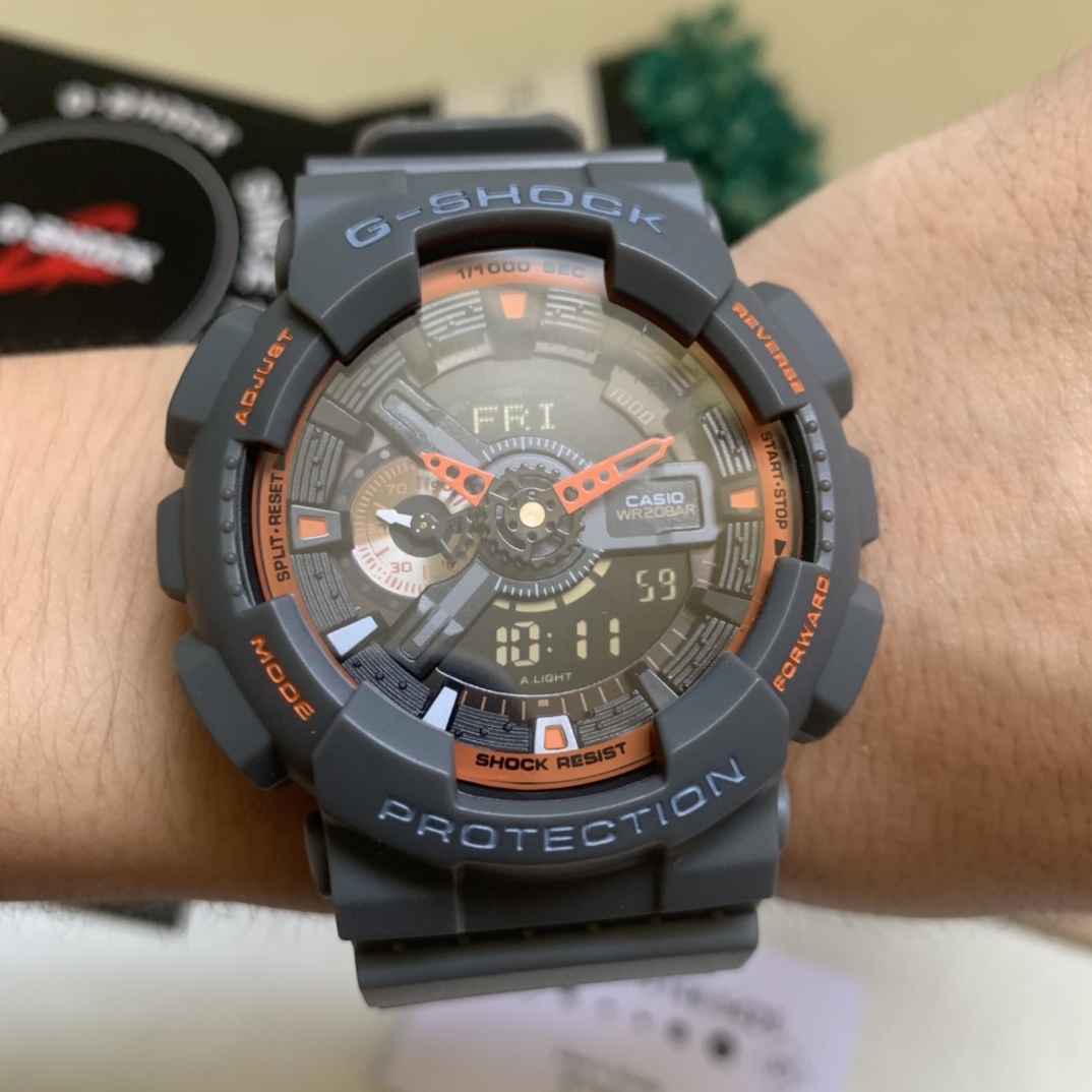 Casio envío incluido serie ga-110 imagen real gris naranja