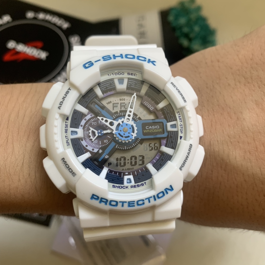 Casio generación envío gratis serie ga-110 blanco azul grande fotos reales