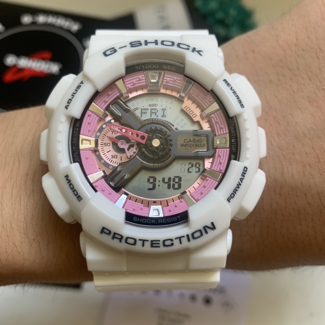 Casio generación envío gratis serie ga-110 blanco rosa grande fotos reales