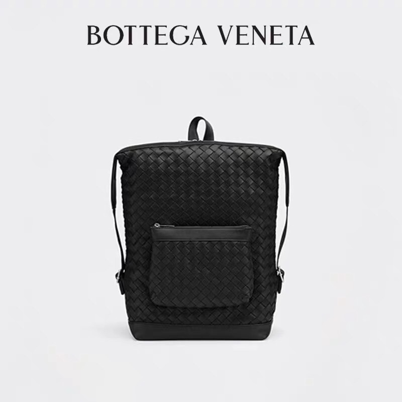 Bottega Veneta BV Intrecciato Bolsos Mochila Gris Plata Pulido Cuero de vaca Piel fetal Tejido