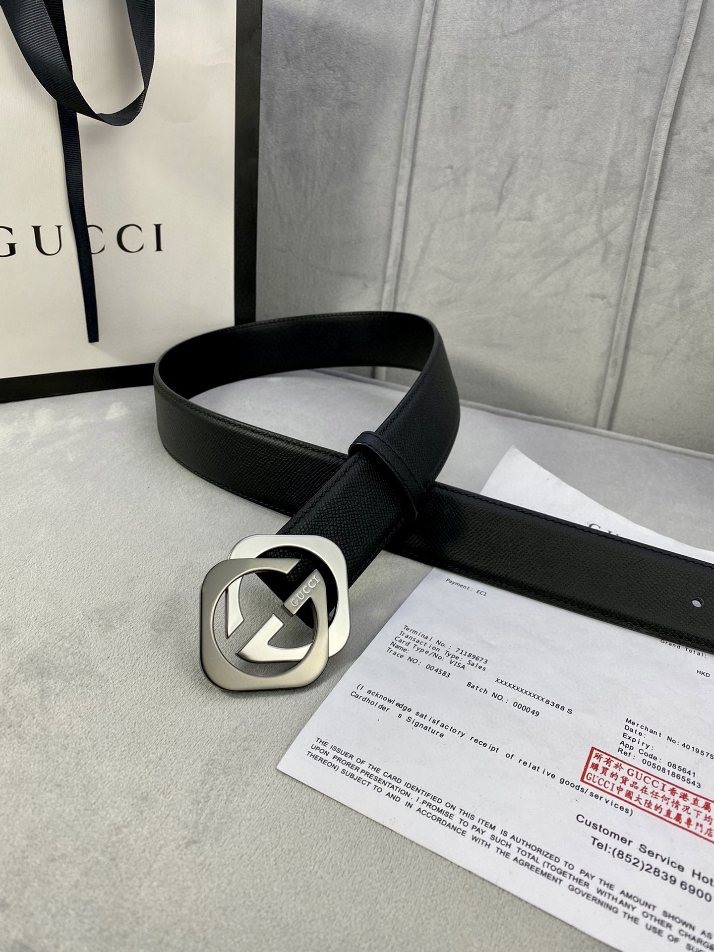 宽度4.0cm gucci 互扣式双G logo填油扣