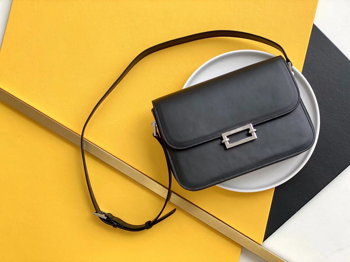 YSL rectangular chain-link clasp flap shoulder bag