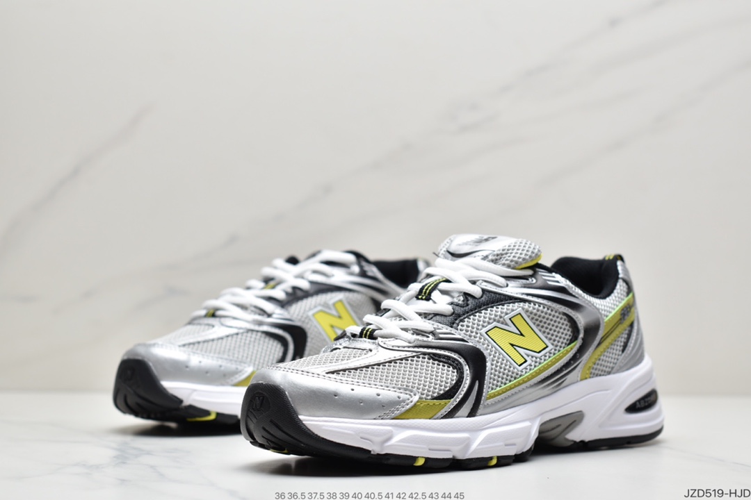 140 New Balance 新百伦 MR530FWI系列 夏季网面复古跑鞋透气网面 牛皮拼接