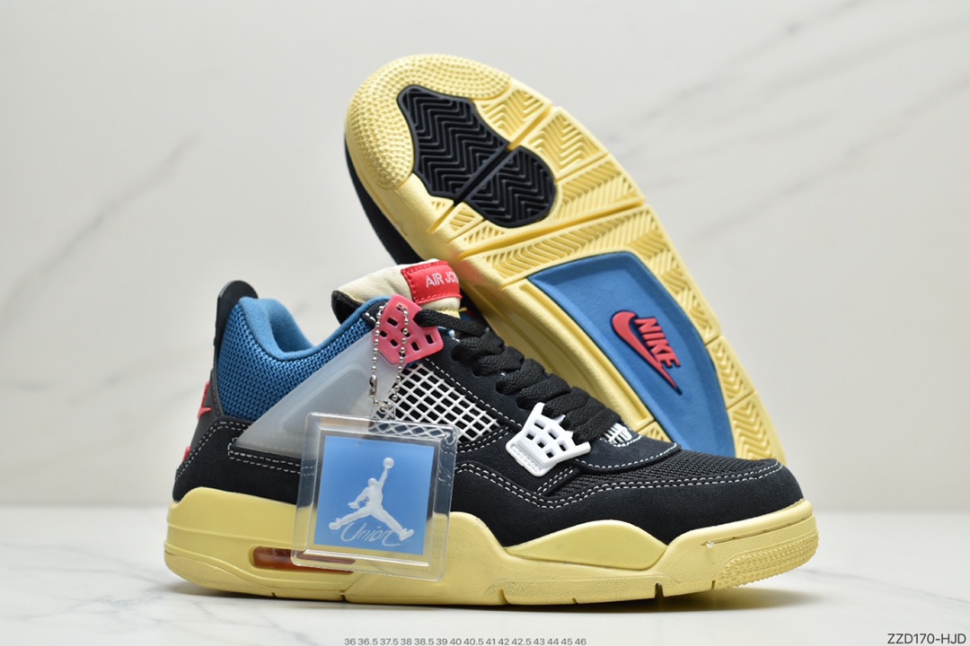 250 Union x Nike Air Jordan 4 天价联名 蓝海岸  DC9533-800