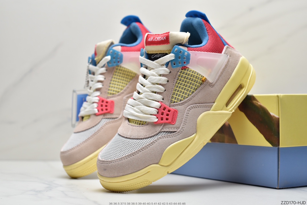 250 Union x Nike Air Jordan 4 天价联名 蓝海岸  DC9533-800