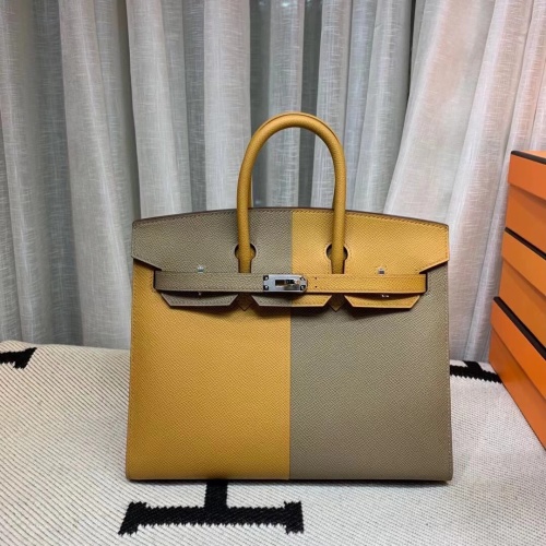 Birkin 25 Two-Tone Epsom Leather Handbag, Elephant Gray & Sesame 1 Birkin 25 Two-Tone Epsom Leather Handbag, Elephant Gray & Sesame