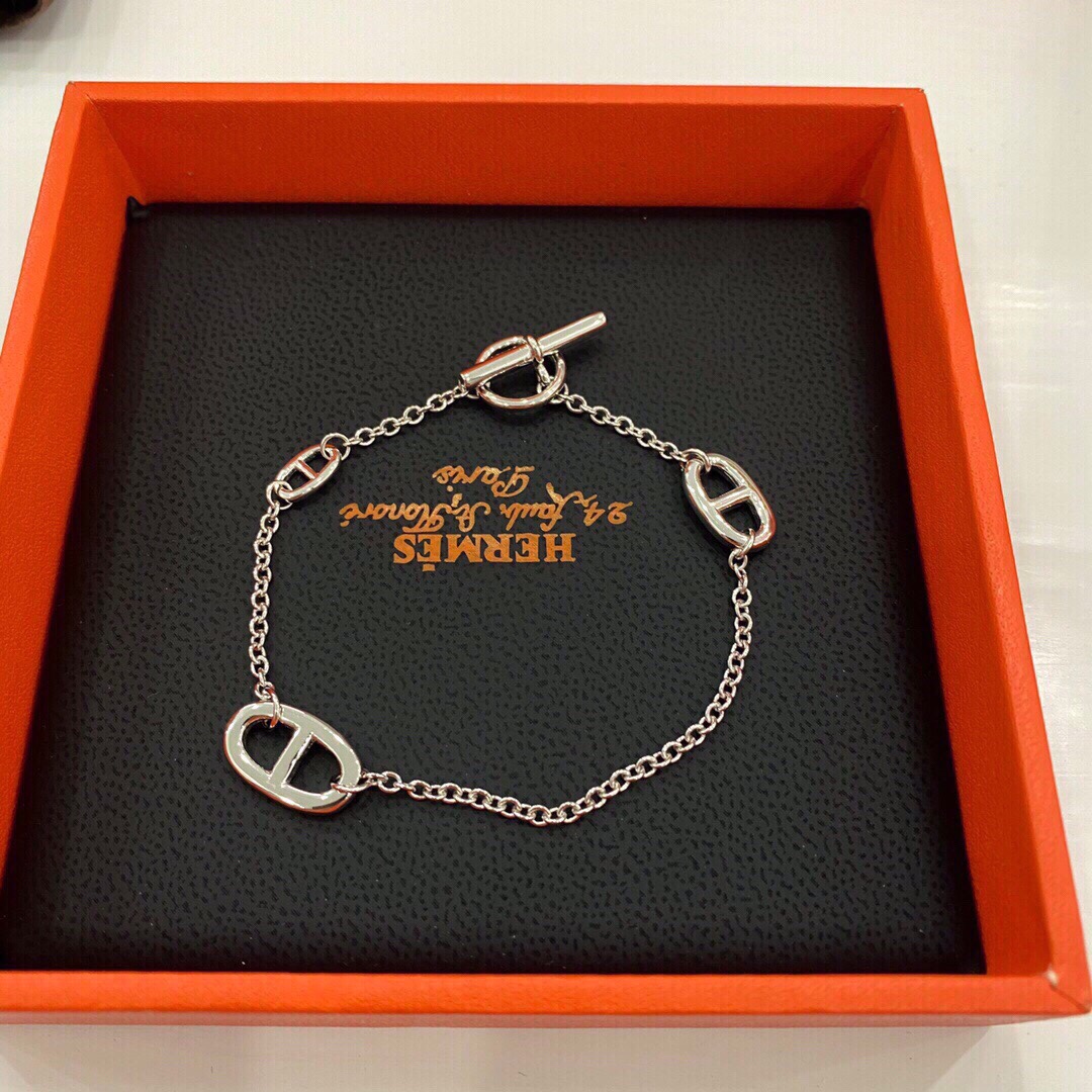 Shop the Best High Authentic Quality Replica
 Hermes Jewelry Bracelet Platinum Rose Gold White 925 Silver