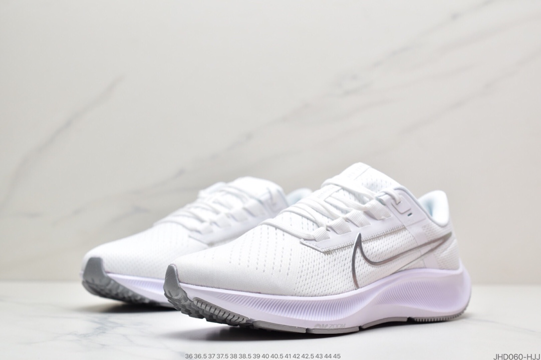 190 耐克Nike Zoom Pegasus 38”White/Black/Grey”38代超级飞马涡轮增压马拉松休闲运动慢跑鞋“网织白黑灰”CW7358-100