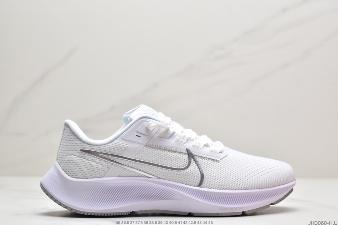 190 耐克Nike Zoom Pegasus 38”White/Black/Grey”38代超级飞马涡轮增压马拉松休闲运动慢跑鞋“网织白黑灰”CW7358-100
