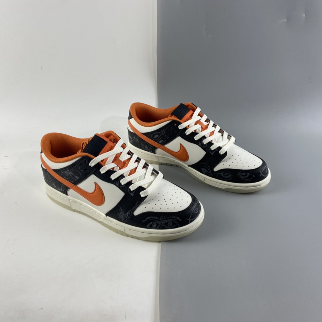 P360  Nike Dunk SB Low Pro ”Halloween ＂万圣节 黑白橙 夜光 复古低帮休闲运动滑板板鞋 DD3357-100