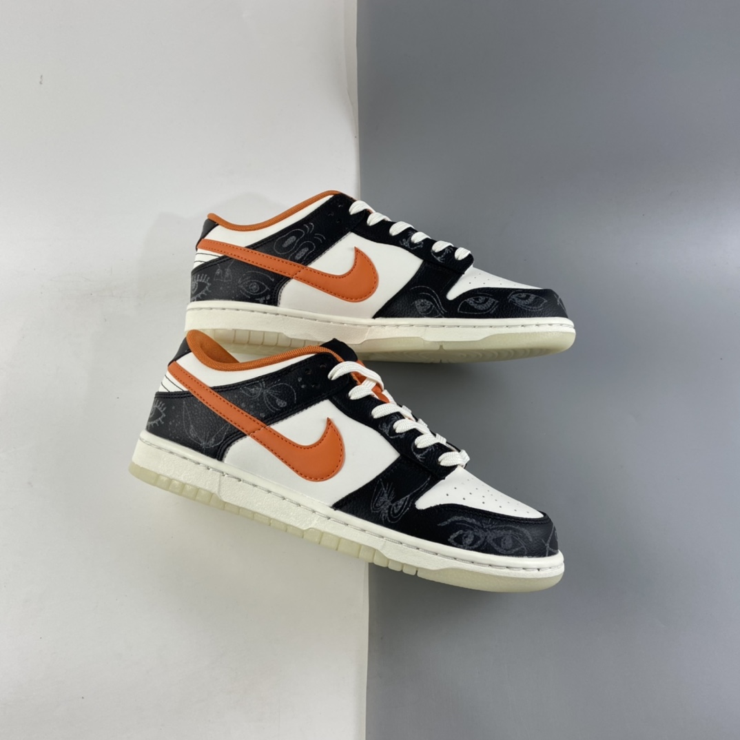 P360  Nike Dunk SB Low Pro ”Halloween ＂万圣节 黑白橙 夜光 复古低帮休闲运动滑板板鞋 DD3357-100