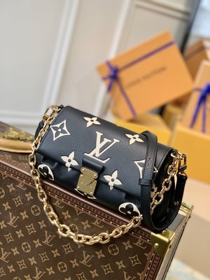 Louis Vuitton LV Favorite Bags Handbags Black White Chains M45859