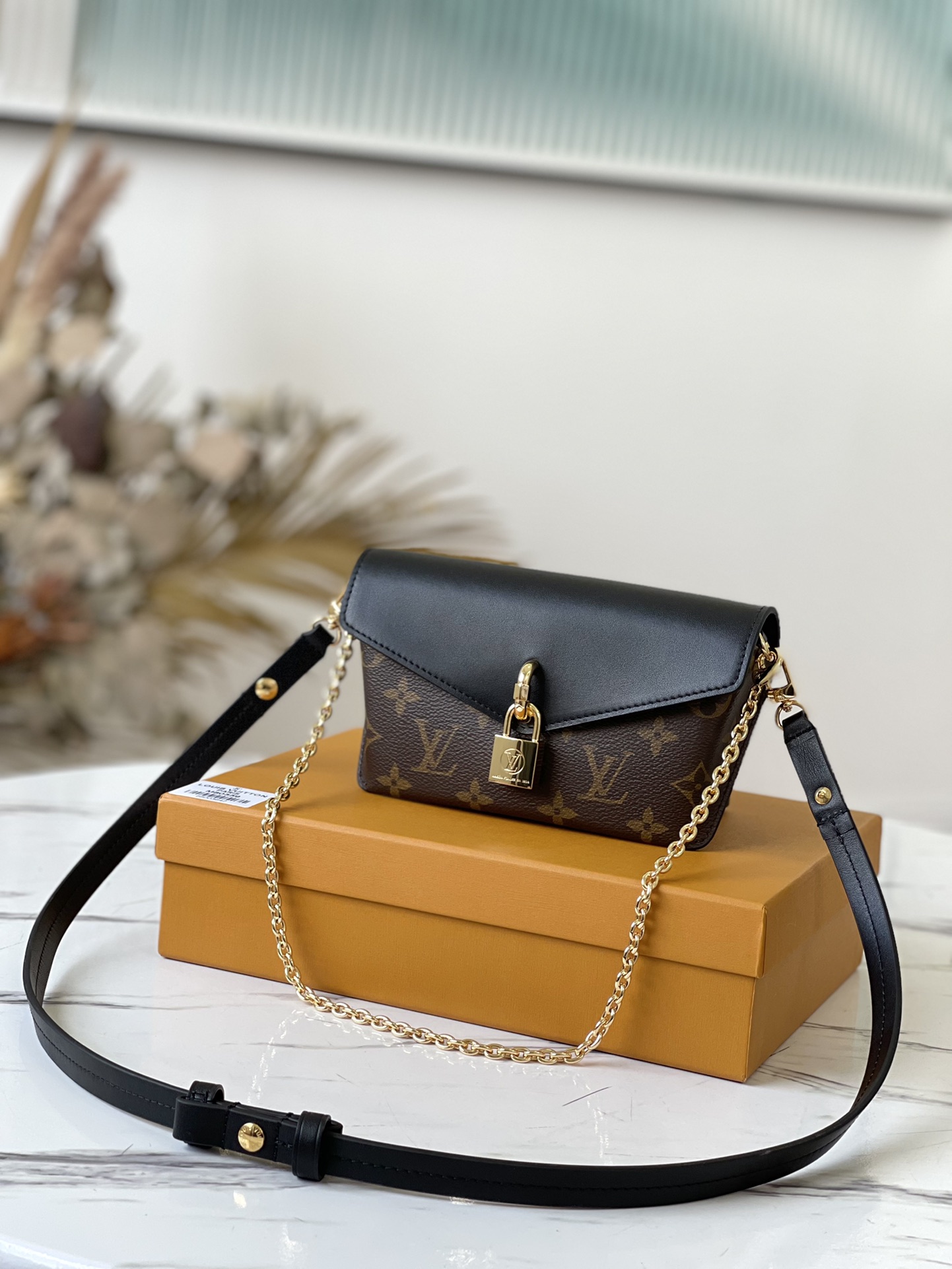 Louis Vuitton Bags Handbags Black Monogram Canvas Cowhide Chains M80559