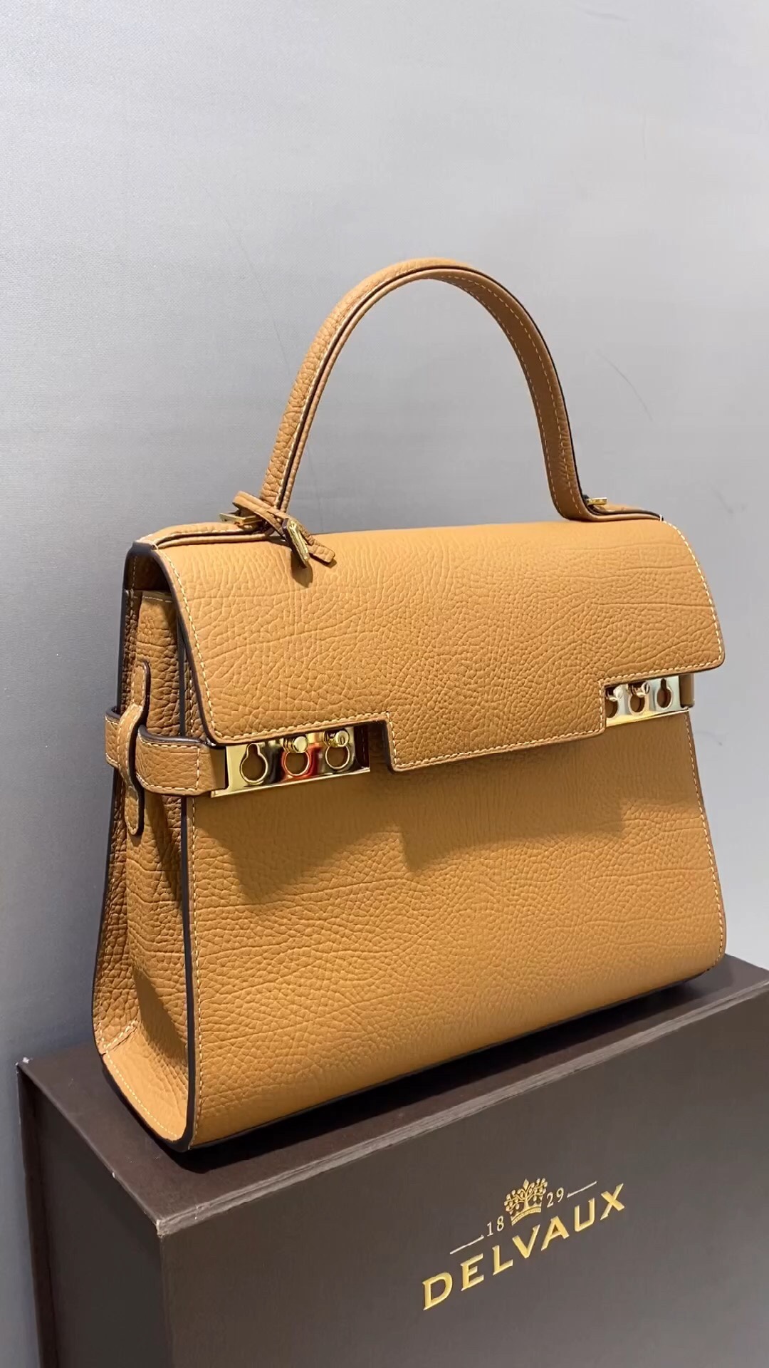 Louis Vuitton Spot shooting Delvaux original leather [Delvaux] Tempete MM cow neck pattern leather