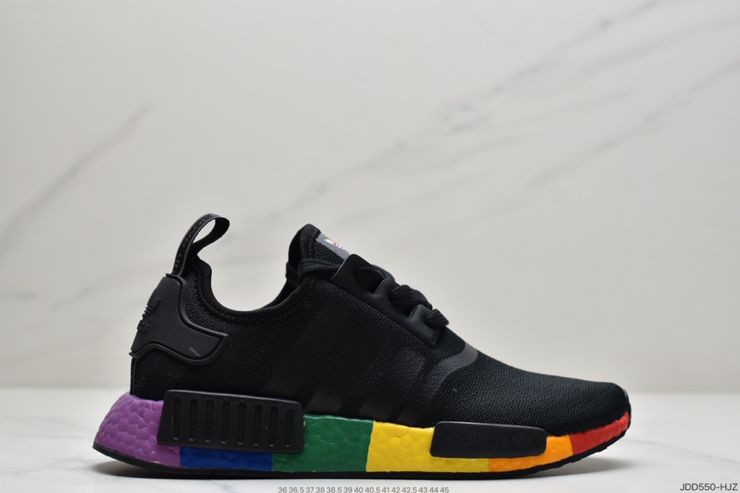 120 真爆阿迪达斯 Adidas NMD R-1 针织面街头风经典百搭跑步鞋 FV1798