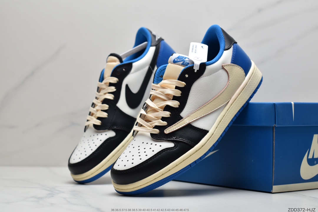 230 Travis Scott x Fragment x Air Jordan 1 Low“Military Blue”闪电倒钩低帮 DM7866-140