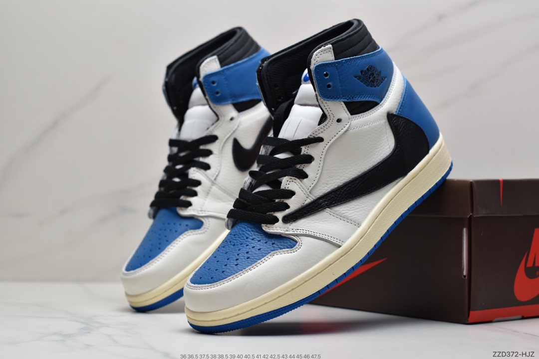 250 Travis Scott x Fragment x Air Jordan 1 Low“Military Blue”闪电倒钩高帮整DM7866-140