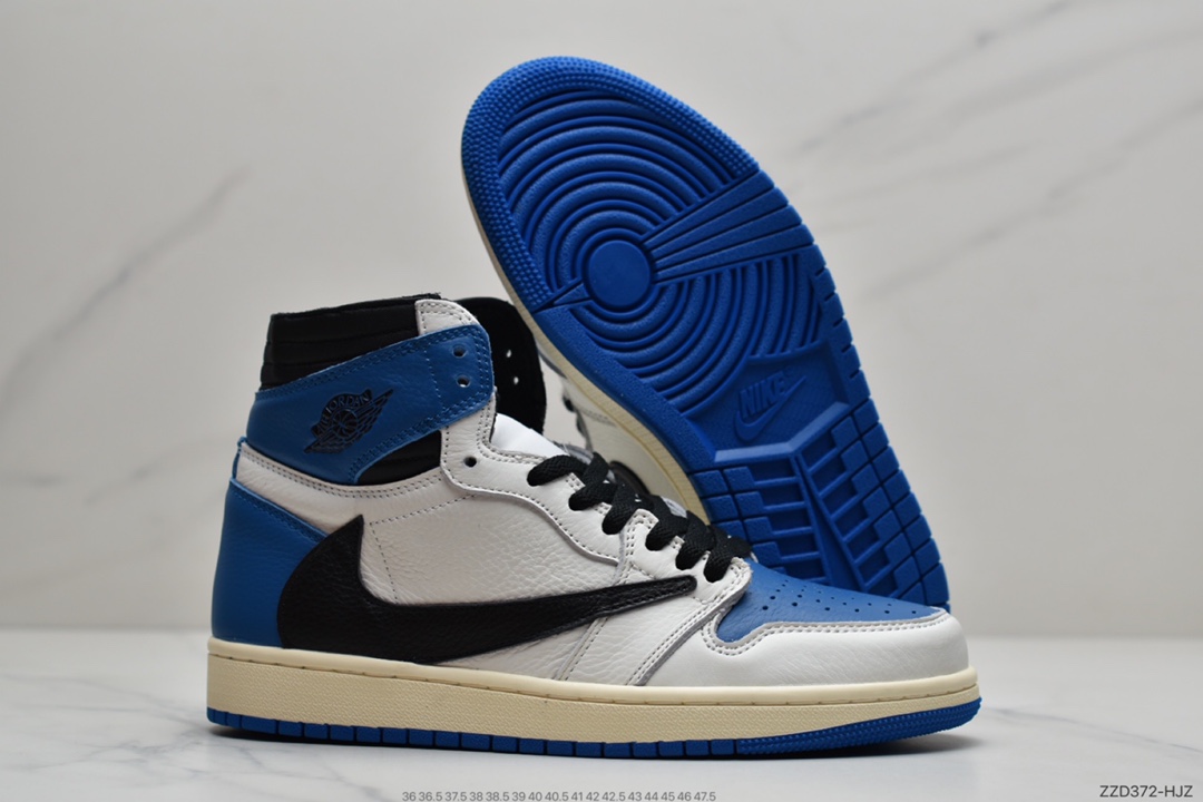 250 Travis Scott x Fragment x Air Jordan 1 Low“Military Blue”闪电倒钩高帮整DM7866-140