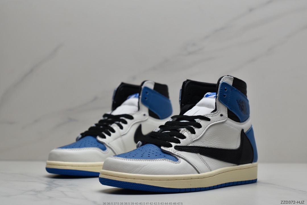 250 Travis Scott x Fragment x Air Jordan 1 Low“Military Blue”闪电倒钩高帮整DM7866-140