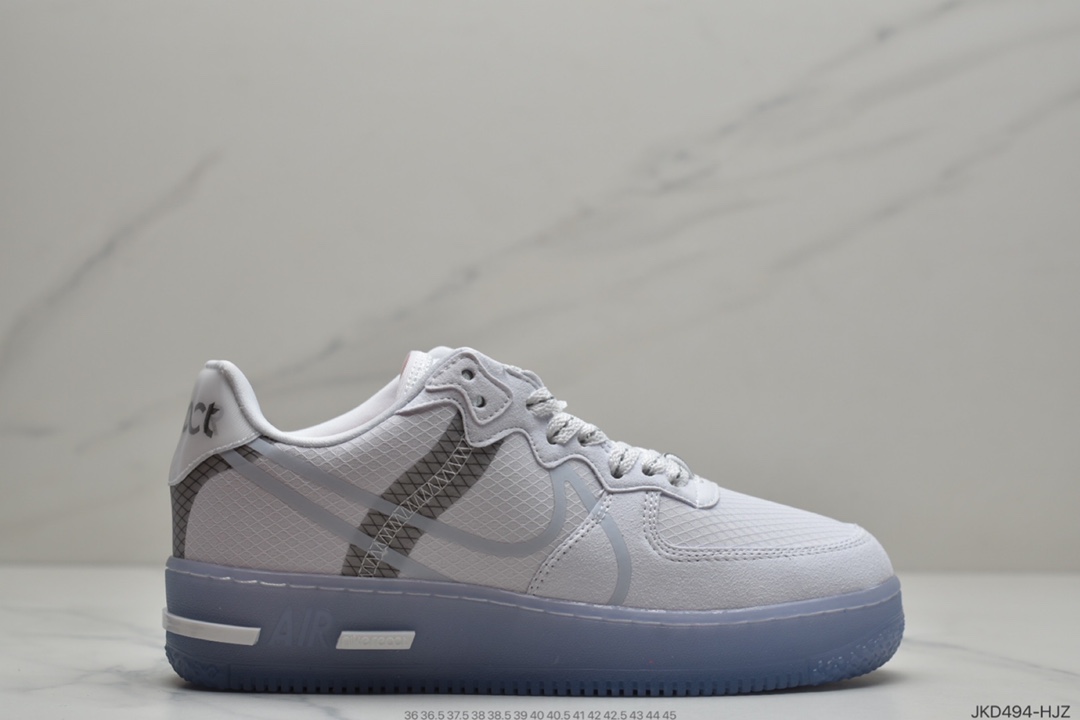 160 耐克Nike Air Force 1 React QS 解析冰蓝Light Bone 冰块 CQ8879-100