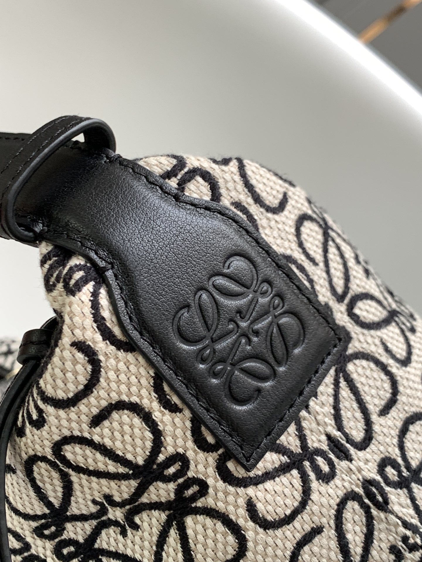 Loewe Cubi Anagram Shoulder Bag in Jacquard Canvas and Calfskin Leather 4 i1626078975 9847 3