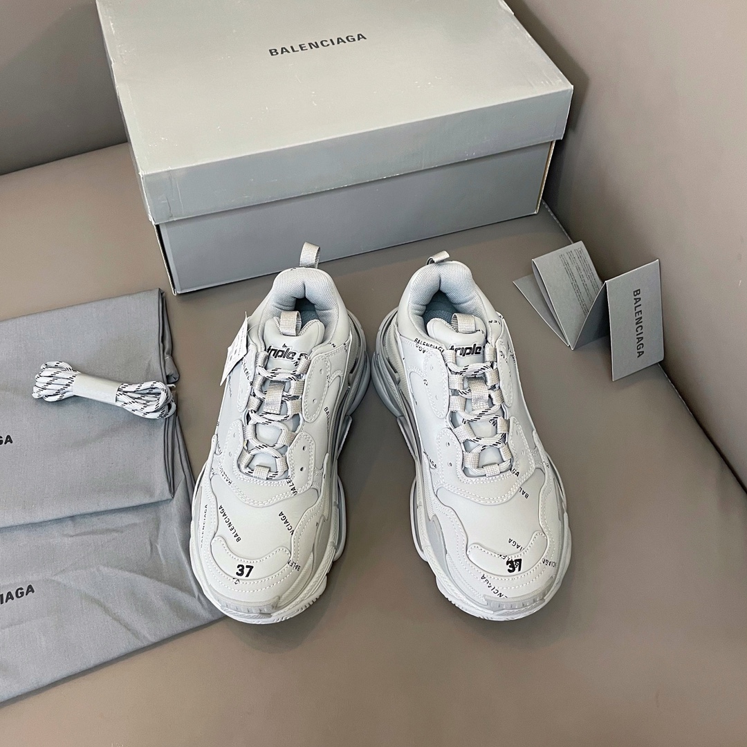 Gris Balenciaga·Balenciaga 2021ss nuevo nuevo color triples zapatillas de deporte con suela gruesa, zapatos para papá, …